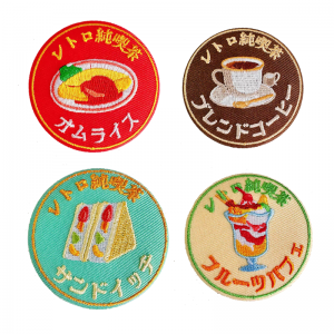 Custom Embroidered Stitch Cartoon Anime Round Button Badge Tinplate Pin