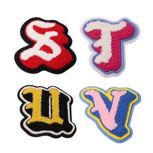 Colorful Alphabet A To Z Letters Chenille Embroidery Patch For Cloth