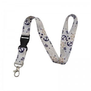 Custom Logo Polyester Woven Printed With Hook Lanyard