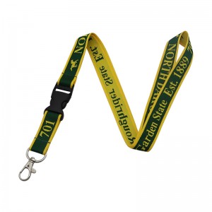 Custom Logo Polyester Woven Printed With Hook Lanyard