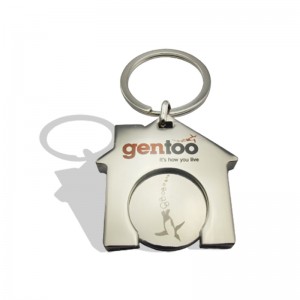 Custom Logo Shopping Trolley Token Coin Keychain