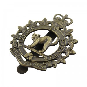 Factory Zinc Alloy No Coloring Animal Cap Badges