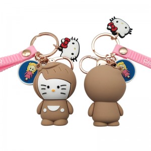 Famous Hello Kitty Full 3D Soft PVC Keychain