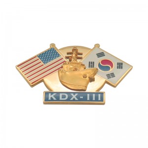 Professional China Car Emblem Badges -
 Metal Bronze National US Korean Flag For Souvenir – Happy Gift