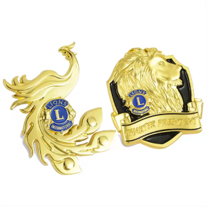 OEM Design Metal Flag Lion Club Pin Badge