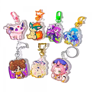 Custom Anime Character Kawaii Plastic Acrylic Printed Keychain