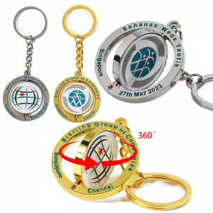 Promotion Gift Airplane Logo Spin Keychain