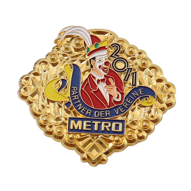 Hot-selling Custom Made Badges -
 Custom 3D Logo Clown Metal Lapel Pin – Happy Gift