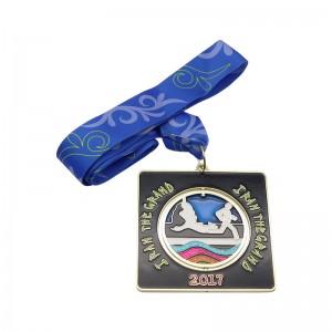 Factory Supply Virtual Challenges With Medals 2021 -
 Square Round Spinning Souvenir Medal With Lanyard – Happy Gift