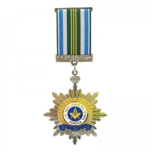 Reasonable price Personalised Medals -
 Military Medal Gold Nickel Plating With Ribbon – Happy Gift