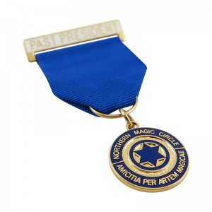 Military Medal Gold Nickel Plating With Ribbon