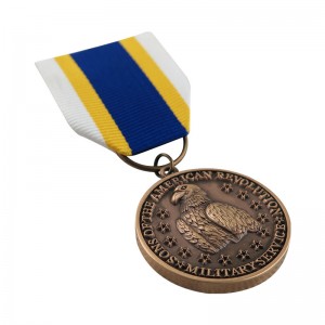 Military Medal Gold Nickel Plating With Ribbon