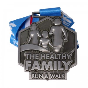 New Arrival China Marathon Medal -
 Family Run And Walk Metal Medal Without Coloring – Happy Gift