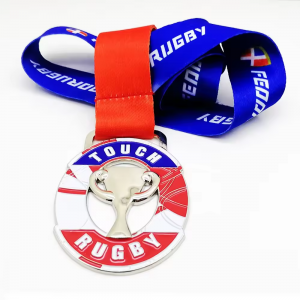 Square Round Hollowing Out Sport Medal With Lanyard