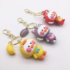 Custom Cartoon Character Kid Keyring Toy Rubber 3D Soft Anime PVC Keychain