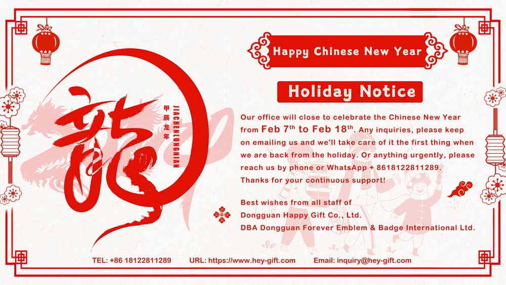 Happy Chinese New Year 2024 Holiday Notice